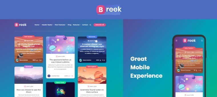 Download Breek WordPress theme free