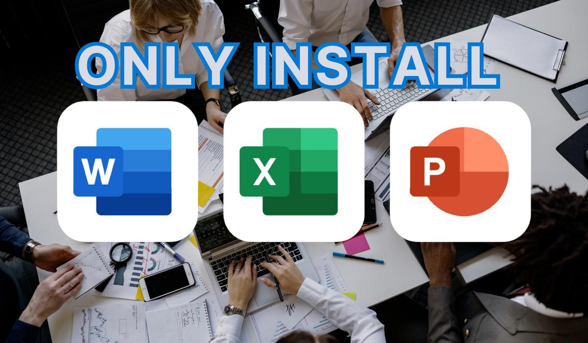 how to install only word excel and powerpoint
